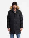 Ombre Clothing Moška dolga jakna parka s kapuco Ombre Clothing