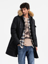 Ombre Clothing Moška dolga jakna parka s kapuco Ombre Clothing