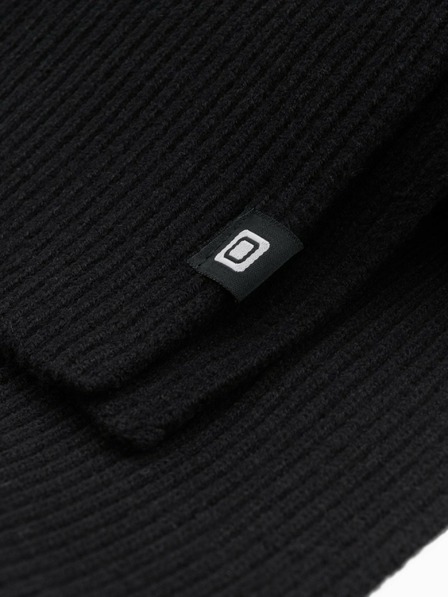 Ombre Clothing Moški enobarvni pleteni šal z rebri črne barve Ombre Clothing