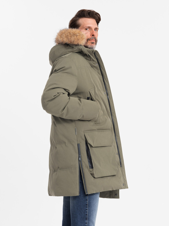 Ombre Clothing Moška dolga jakna parka Ombre Clothing