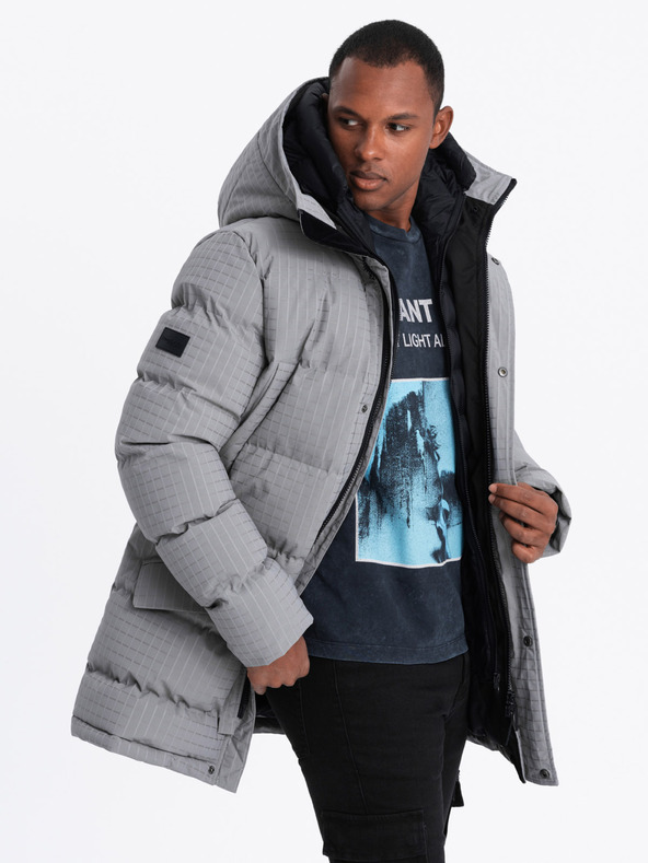 Ombre Clothing Moška zunanja dolga jakna parka Ombre Clothing