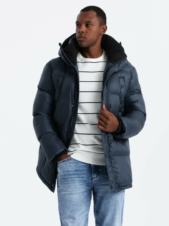 Ombre Clothing Moška dolga jakna z žepi Ombre Clothing