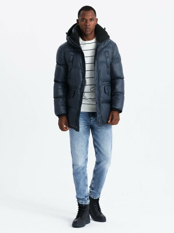 Ombre Clothing Moška dolga jakna z žepi Ombre Clothing