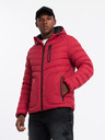 Ombre Clothing Moška prešita športna jakna s kontrastno zadrgo rdeče barve Ombre Clothing