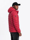 Ombre Clothing Moška prešita športna jakna s kontrastno zadrgo rdeče barve Ombre Clothing