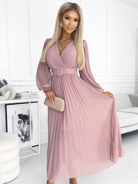 numoco Obleka z naramnicami in srčnim izrezom - pudrasto rožnata Numoco KLARA