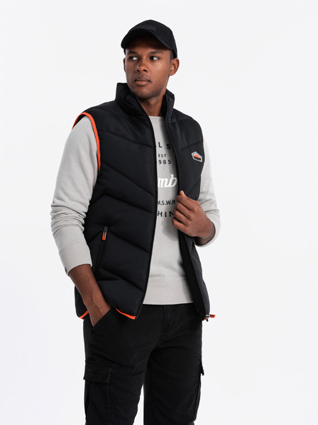 Ombre Clothing Moški prešiti telovnik z neonskimi poudarki Ombre Clothing