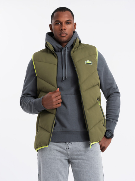 Ombre Clothing Moški prešiti telovnik z neonskimi poudarki Ombre Clothing