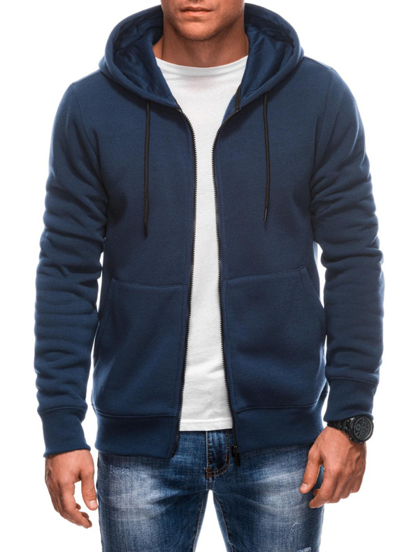 Edoti Moška majica BASIC z zadrgo in kapuco Edoti