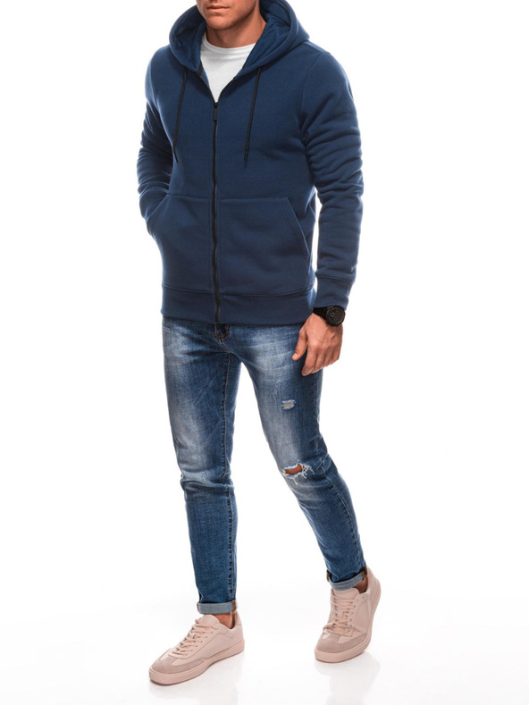 Edoti Moška majica BASIC z zadrgo in kapuco Edoti