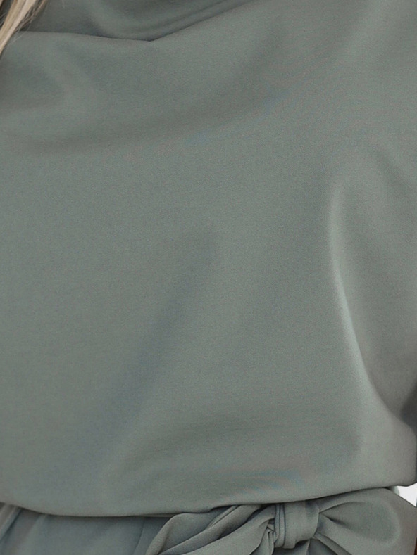 numoco Numoco ROXI obleka z asimetričnim krilom in pasom