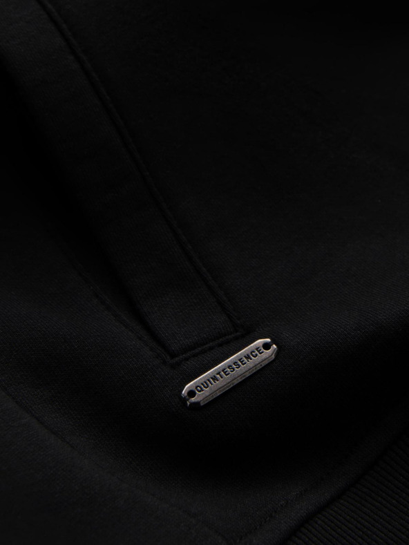 Ombre Clothing Moška bombažna raztegljiva bluza bomber črna Ombre oblačila