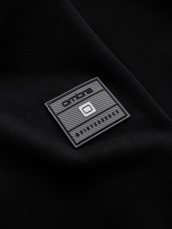 Ombre Clothing Moška bombažna raztegljiva bluza bomber črna Ombre oblačila