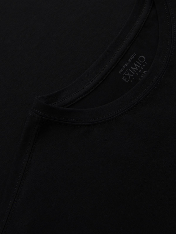 Ombre Clothing Moška majica SLIM FIT z dolgim rokavom in izrezom V, elastanom in črnim potiskom Ombre Clothing