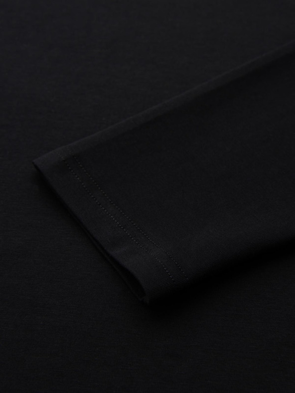 Ombre Clothing Moška majica SLIM FIT z dolgim rokavom in izrezom V, elastanom in črnim potiskom Ombre Clothing