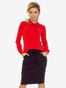 numoco Rdeča ženska bluza s prepletom Numoco