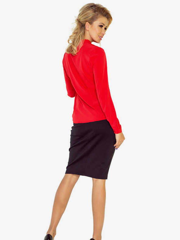 numoco Rdeča ženska bluza s prepletom Numoco