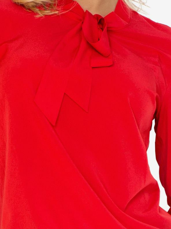 numoco Rdeča ženska bluza s prepletom Numoco