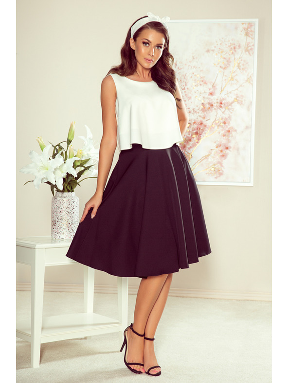 numoco Črno žensko midi krilo z žepi Numoco