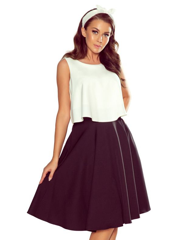 numoco Črno žensko midi krilo z žepi Numoco