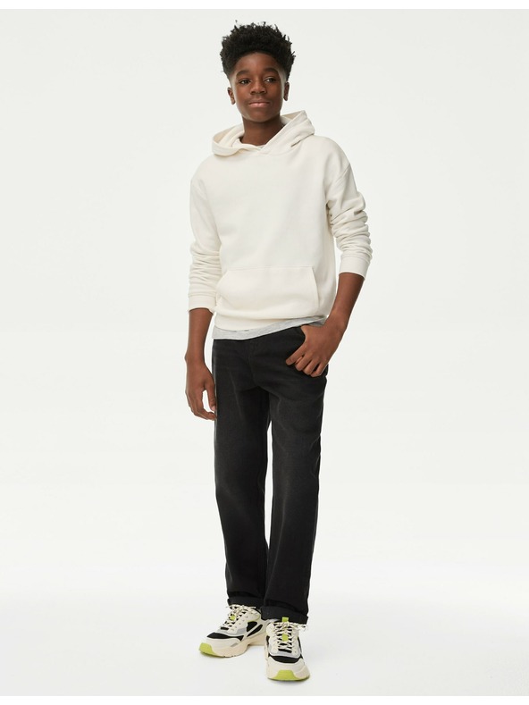 Marks & Spencer Voľné džínsy z čistej bavlny (6–16 rokov) Marks & Spencer čierna