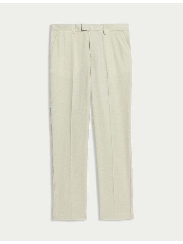 Marks & Spencer Oblekové nohavice s ľanom (2–16 rokov) Marks & Spencer béžová