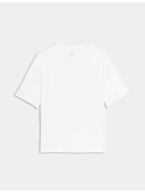 Marks & Spencer Jednofarebné tričko z čistej bavlny (2–16 rokov) Marks & Spencer biela