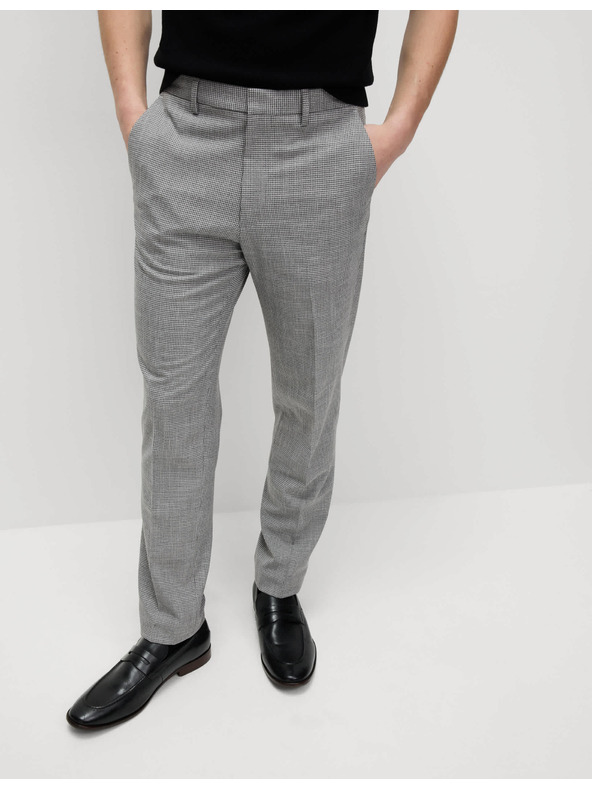 Marks & Spencer Vzorčaste formalne hlače ozkega kroja Marks & Spencer črna