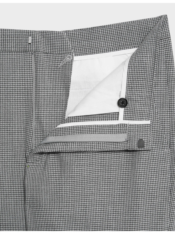 Marks & Spencer Vzorčaste formalne hlače ozkega kroja Marks & Spencer črna