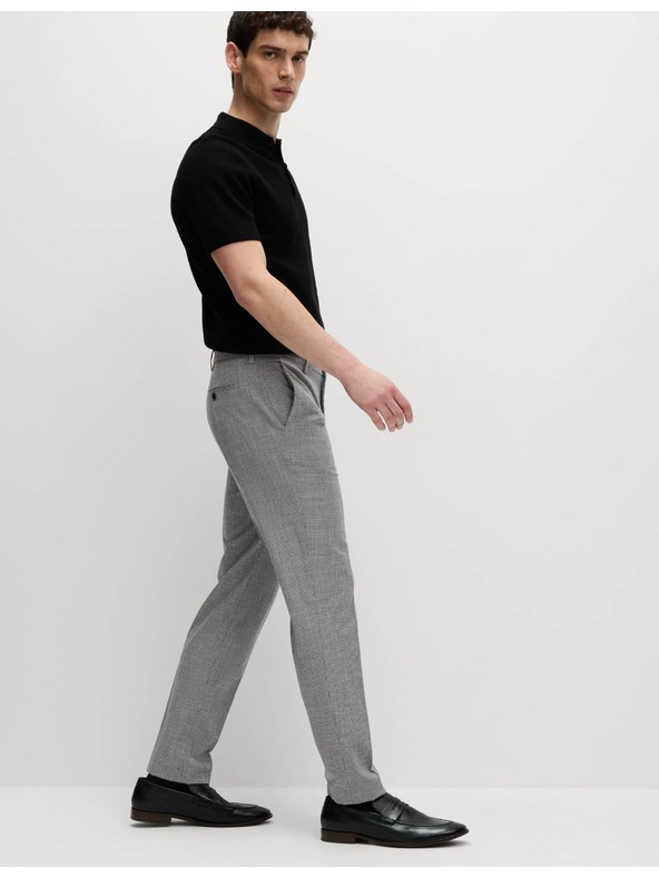 Marks & Spencer Vzorčaste formalne hlače ozkega kroja Marks & Spencer črna