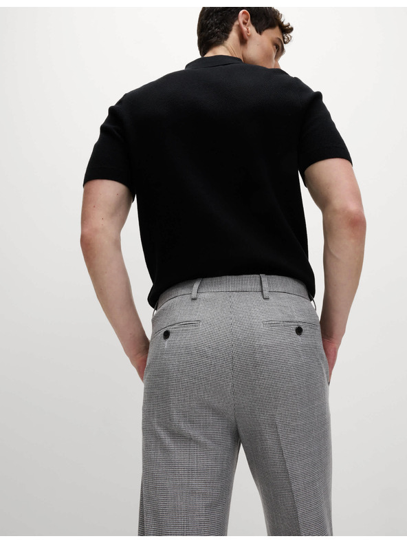 Marks & Spencer Vzorčaste formalne hlače ozkega kroja Marks & Spencer črna