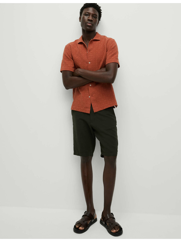 Marks & Spencer Texturovaná košeľa z čistej bavlny v neľahlivej úprave Marks & Spencer oranžová