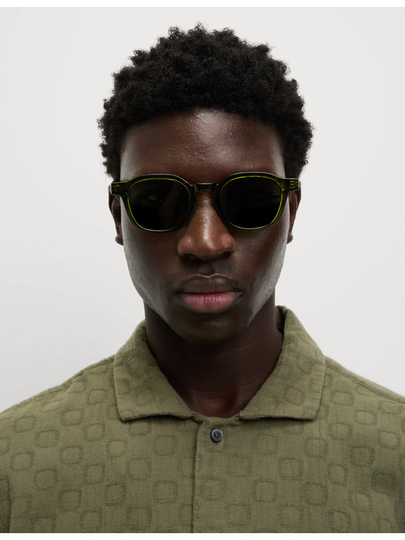 Marks & Spencer Texturovaná košeľa z čistej bavlny v neľahlivej úprave Marks & Spencer zelená