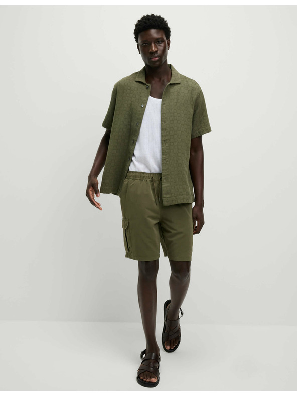 Marks & Spencer Texturovaná košeľa z čistej bavlny v neľahlivej úprave Marks & Spencer zelená