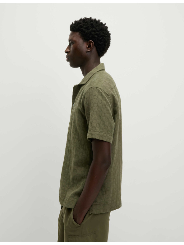 Marks & Spencer Texturovaná košeľa z čistej bavlny v neľahlivej úprave Marks & Spencer zelená