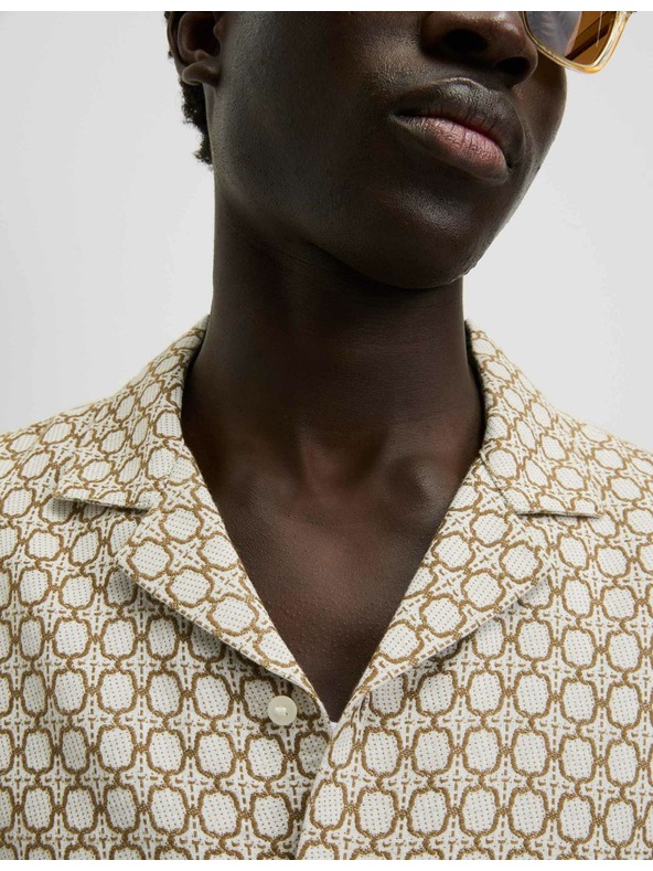 Marks & Spencer Vezena srajca z visokim deležem bombaža Marks & Spencer smetanova