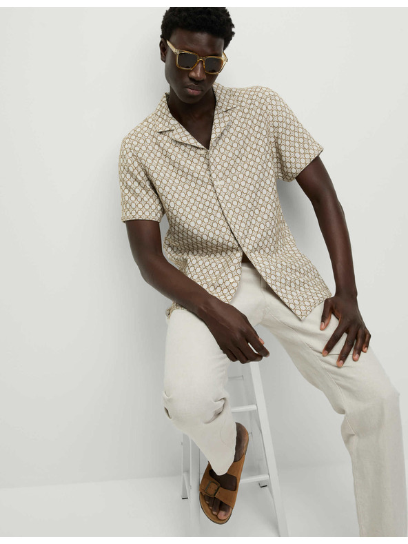 Marks & Spencer Vezena srajca z visokim deležem bombaža Marks & Spencer smetanova