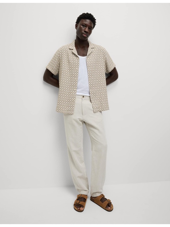 Marks & Spencer Vezena srajca z visokim deležem bombaža Marks & Spencer smetanova