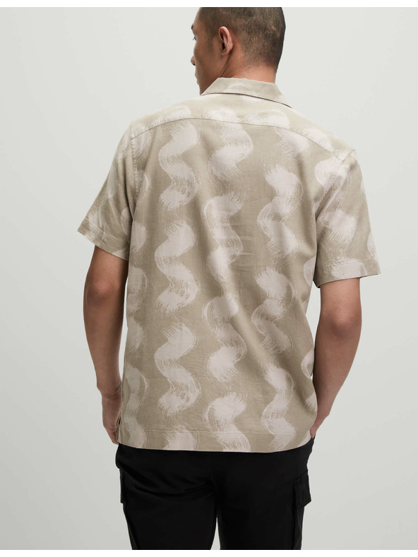 Marks & Spencer Srajca s kubanskim ovratnikom s tiskom valov, z visokim deležem lanu Marks & Spencer smetanova