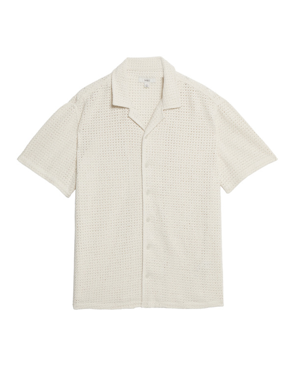 Marks & Spencer Kvačkana srajca iz čistega bombaža Marks & Spencer smetanova