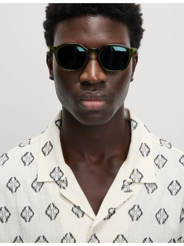 Marks & Spencer Srajca iz čistega bombaža z geometrijskim tiskom Marks & Spencer smetanova