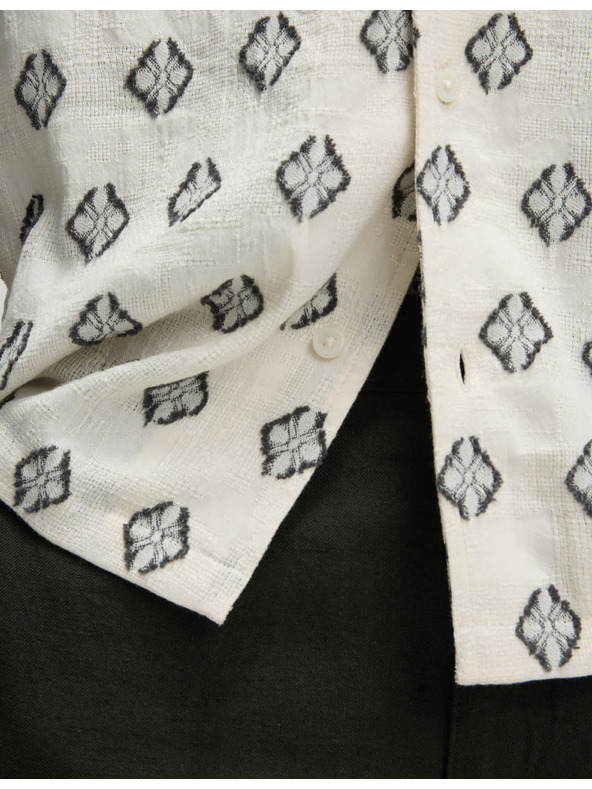 Marks & Spencer Srajca iz čistega bombaža z geometrijskim tiskom Marks & Spencer smetanova