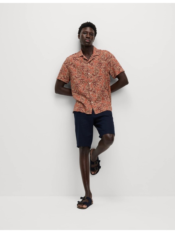 Marks & Spencer Havajska srajca s kratkimi rokavi z visokim deležem lanu Marks & Spencer oranžna