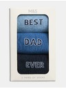 Marks & Spencer Nogavice z napisom "Best Dad Ever" in visokim deležem bombaža, 3 pari Marks & Spencer modra