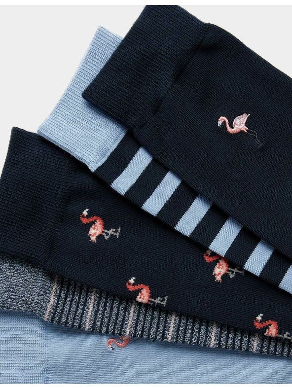 Marks & Spencer Ponožky Cool & Fresh™ s plameniakmi, s vysokým podielom bavlny, 5 párov v balení Marks & Spencer námorná modrá