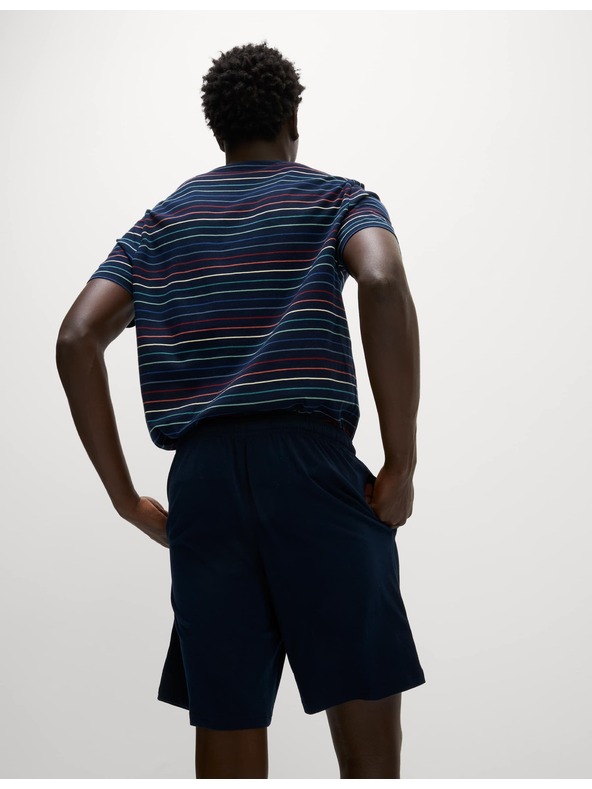 Marks & Spencer Prugasta pižanska garnitura iz čiste bombaže Marks & Spencer mornarsko modra