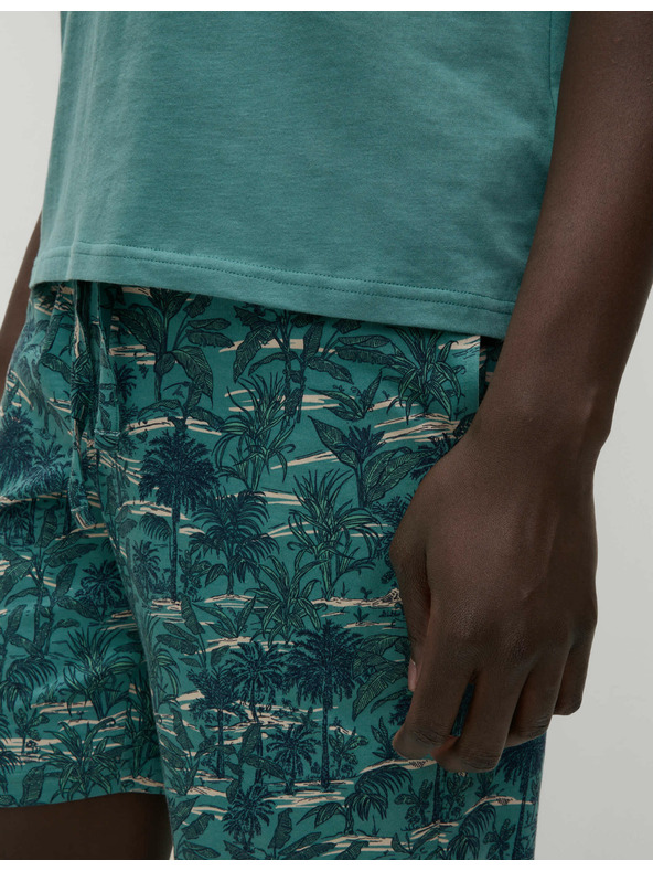 Marks & Spencer Pižanska garnitura iz čiste bombaže s potiskom palm Marks & Spencer zelena