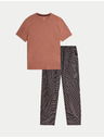 Marks & Spencer Pyžamová súprava z čistej bavlny s geometrickým potlačou Marks & Spencer oranžová