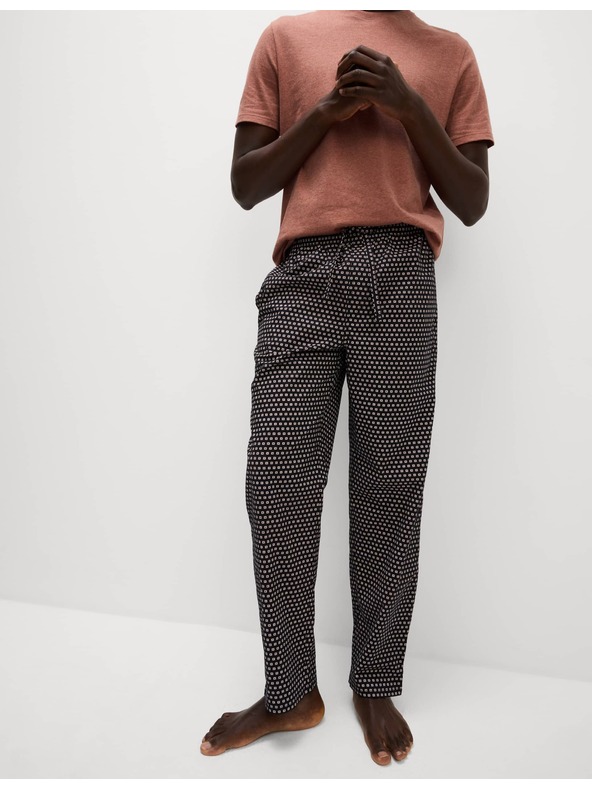 Marks & Spencer Pyžamová súprava z čistej bavlny s geometrickým potlačou Marks & Spencer oranžová