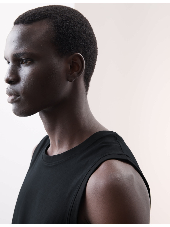 Marks & Spencer Tielkový top z čistej bavlny Supima® s výstrihom ku krku Marks & Spencer čierny